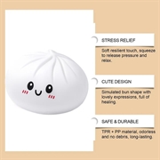 Kawaii Dumpling Squishy stressball - Hvit