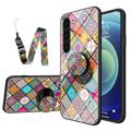 Checkered Pattern Samsung Galaxy S23 5G Hybrid-deksel - Fargerik Mandala