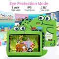 Android-nettbrett for barn med Wi-Fi og beskyttelsesetui – 7" – Grønn dinosaur