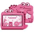 Android-nettbrett for barn med Wi-Fi og beskyttelsesetui – 7" – Rosa dinosaur