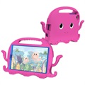 Samsung Galaxy Tab A7 Lite Støtsikkert Bæreveske til Barn - Blekksprut - Varm Rosa