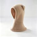 Strikket balaklava med katteører for barn - beige