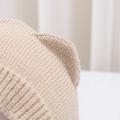 Strikket balaklava med katteører for barn - beige
