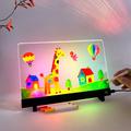 LED-tegnebrett for barn med 7 tusjer og fargerike lyseffekter - 26x35cm