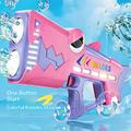 Hai elektrisk boblepistol for barn med automatisk funksjon og LED-lys - Rosa / Lilla