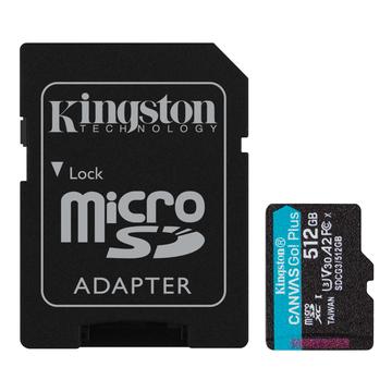 Kingston Canvas Go! Plus microSDXC-minnekort med adapter SDCG3/512 GB