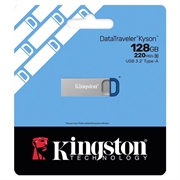 Kingston DataTraveler Kyson USB 3.2 Gen 1 Flash Drive - 128GB - Silver