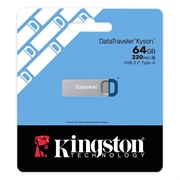 Kingston DataTraveler Kyson USB 3.2 Gen 1 Flash Drive - 64GB - Silver