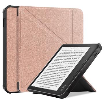 Kobo Libra 2 Origami Stand Folio-etui - Roségull
