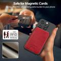 LC.IMEEKE RFID-blokkerende magnetisk kortholder med kickstand - rød