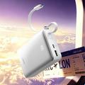 Ldnio PQ44 20000mAh 45W powerbank - innebygd USB-C-kabel, 15W trådløs lading - hvit