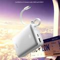 LDNIO PQ51 20000mAh 45W magnetisk powerbank - innebygd USB-C-kabel, 15W trådløs lading - hvit