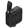 LDNIO Q2618 65W GaN-hurtiglader med utskiftbare stikkontakter - USB-C/USB-A - svart