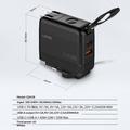 LDNIO Q2618 65W GaN-hurtiglader med utskiftbare stikkontakter - USB-C/USB-A - svart