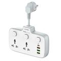 LDNIO SC2413 20W stikkontaktliste med 2 stikkontakter, 4 USB-porter og PD-hurtiglading