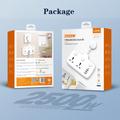 LDNIO SC2413 20W stikkontaktliste med 2 stikkontakter, 4 USB-porter og PD-hurtiglading