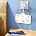 LDNIO SC2413 20W stikkontaktliste med 2 stikkontakter, 4 USB-porter og PD-hurtiglading