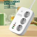 LDNIO SEW3452 smart stikkontakt med Wi-Fi - 30W PD-hurtiglading, 3 EU-stikkontakter, 4 USB-porter og fjernstyring via app