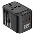 Ldnio Z9 20W reiseadapter - 2x USB-C PD, USB-A QC3.0 - svart