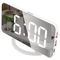 LED-vekkerklokke med Digital Skjerm og Speil TS-8201 (Bulk Tilfredsstillende) - Hvit