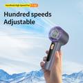 Håndholdt vifte med LED-display, 100 hastighetsinnstillinger og Type-C-lading - 3000mAh - Lilla