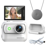 LK-018 Magnetisk, avtakbart actionkamera med 2.0" vippeskjerm - 1080p - hvit
