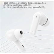 LX-50 True Wireless-øretelefoner med berøringsskjerm og ladeetui - hvit