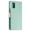 Lace Pattern Samsung Galaxy A52 5G, Galaxy A52s Lommebok-deksel - Grønn