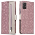 Lace Pattern Samsung Galaxy A52 5G, Galaxy A52s Lommebok-deksel - Rosa