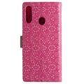 Lace Pattern Samsung Galaxy A20s Lommebok-deksel - Varm Rosa
