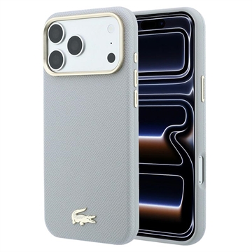 iPhone 18 Pro Lacoste Champs Élysées-deksel - MagSafe-kompatibel - Lysegrå