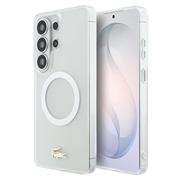 Samsung Galaxy S26 Ultra Lacoste Frosted Finish Gold Logo Hybrid-deksel - MagSafe-kompatibel - Hvit