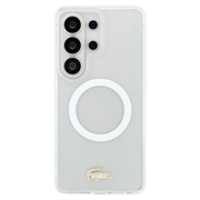 Samsung Galaxy S26 Ultra Lacoste Frosted Finish Gold Logo Hybrid-deksel - MagSafe-kompatibel - Hvit