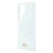 Samsung Galaxy S26 Ultra Lacoste Frosted Finish Gold Logo Hybrid-deksel - MagSafe-kompatibel - Hvit