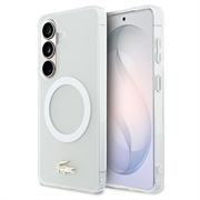 Samsung Galaxy S26 Lacoste Frosted Finish Gold Logo Hybrid-deksel - MagSafe-kompatibel - Hvit