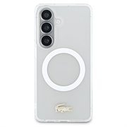Samsung Galaxy S26 Lacoste Frosted Finish Gold Logo Hybrid-deksel - MagSafe-kompatibel - Hvit