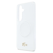 Samsung Galaxy S26 Lacoste Frosted Finish Gold Logo Hybrid-deksel - MagSafe-kompatibel - Hvit