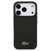 iPhone 18 Pro Lacoste Iconic Petit Pique MagSafe-deksel og magnetisk kortholder - Svart
