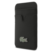 iPhone 18 Pro Max Lacoste Iconic Petit Pique MagSafe-deksel og magnetisk kortholder - Svart