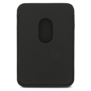 iPhone 18 Pro Max Lacoste Iconic Petit Pique MagSafe-deksel og magnetisk kortholder - Svart