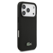 iPhone 18 Pro Max Lacoste Iconic Petit Pique MagSafe-deksel og magnetisk kortholder - Svart