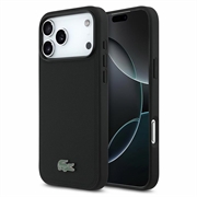 iPhone 18 Pro Max Lacoste Iconic Petit Pique Metal Logo-deksel - MagSafe-kompatibel - Svart