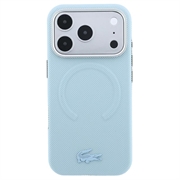 iPhone 18 Pro Lacoste PVC Petit Pique Preget MagSafe-deksel som dekker deler av kantene - Blå