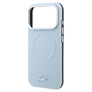 iPhone 18 Pro Lacoste PVC Petit Pique Preget MagSafe-deksel som dekker deler av kantene - Blå