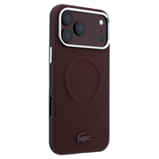 iPhone 18 Pro Max Lacoste PVC Petit Pique Preget MagSafe-deksel som dekker deler av kantene - Burgund
