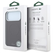 iPhone 18 Pro Max Lacoste PVC Petit Pique Preget MagSafe-deksel som dekker deler av kantene - Burgund