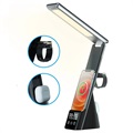 Lampe med Vekkerklokke og Trådløs iPhone Lader - Sort