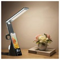 Lampe med Vekkerklokke og Trådløs iPhone Lader - Sort