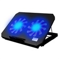 Laptop Kjøler / Justerbart Stativ med LED-Vifter N99 - Svart
