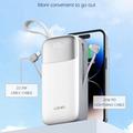 Ldnio PQ30 powerbank med USB-C-/Lightning-kabler - 30000mAh - hvit
